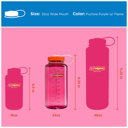 Nalgene 32 oz Wide Mouth Water Bottle | BPA-Free, Durable & Leak Proof, Lightweight Bottle for Hiking & Gym, Work & Travel