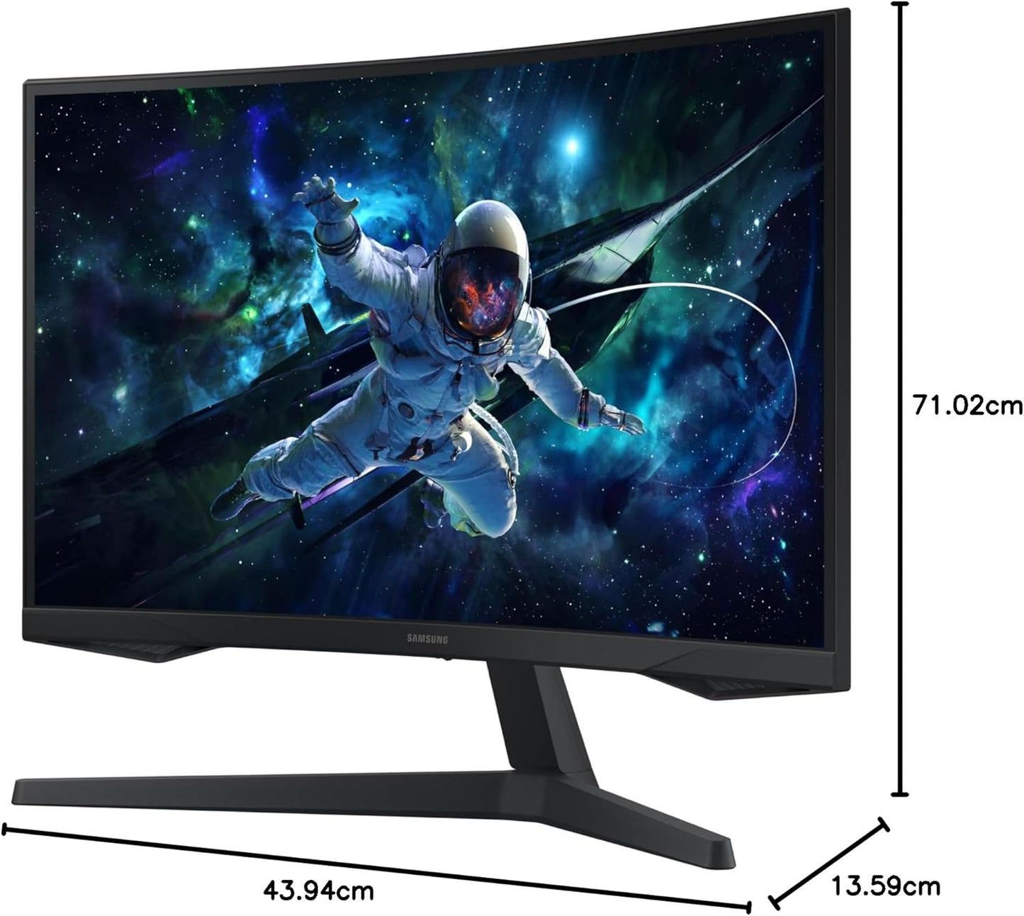 Samsung Odyssey 32 inch Curved Gaming Monitor (2,560 x 1,440) G55C QHD 165 Hz 1 ms, HDR10, FreeSync, Eye Saver Mode, 1000R Curvature- LS32CG550ENXZA