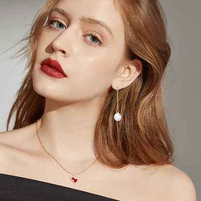 Trinckle Silber Tropfenohrringe mit Perlen, Silber Hängeohrringe für Frauen 5mm Brautperlen Lange Ohrringe für Muttertag, Weiß Boho Accessoires Hochzeitsschmuck, Silber Statement Ohrringe für Abschlussball Geburtstag