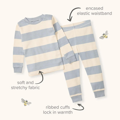 Burt's Bees Baby Organic Cotton Pajamas for Boys, 100% Cotton Pajama Set for Toddlers and Kids, Soft and Stretchable Fabric