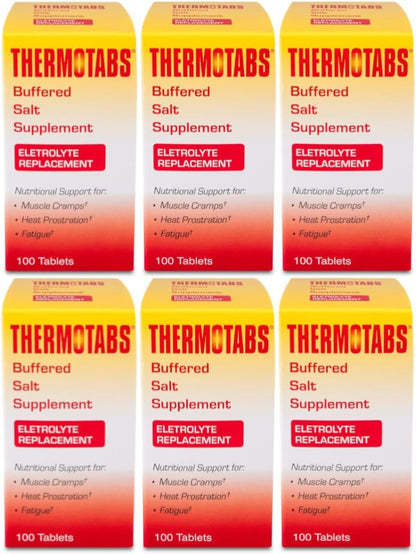 THERMOTABS Salt Supplement Buffered Tablets 100 Tablets (Pack of 6)