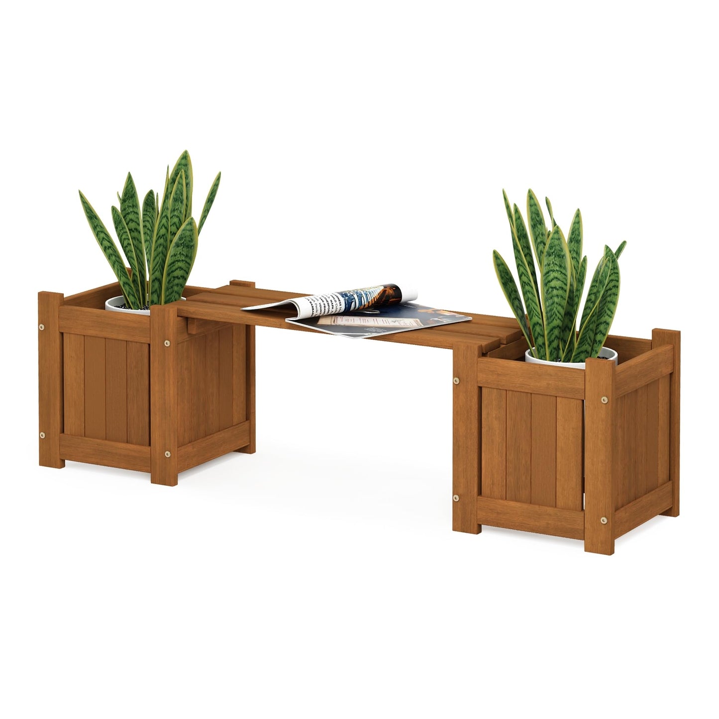 Furinno FG17478 Tioman Outdoor Patio Furniture Hardwood Potting Bench, Natural