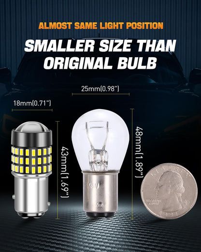 LUYED 3157 LED-Birnen Rückfahrlicht Xenon-Weiß 1800 Lumen Super Hell 78 SMD 3056 3156 3057 4157 LED-Birnen, Verwendet für Rückfahrlichter, Bremslichter, Rücklichter, Blinker, 2er-Pack