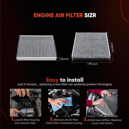 CA10262 Engine Air Filter Fit Ford Expedition/F150/F250/F350 (2007-2021) & Lincoln Navigator Replaces FA1883, 7C3Z9601A, A35642