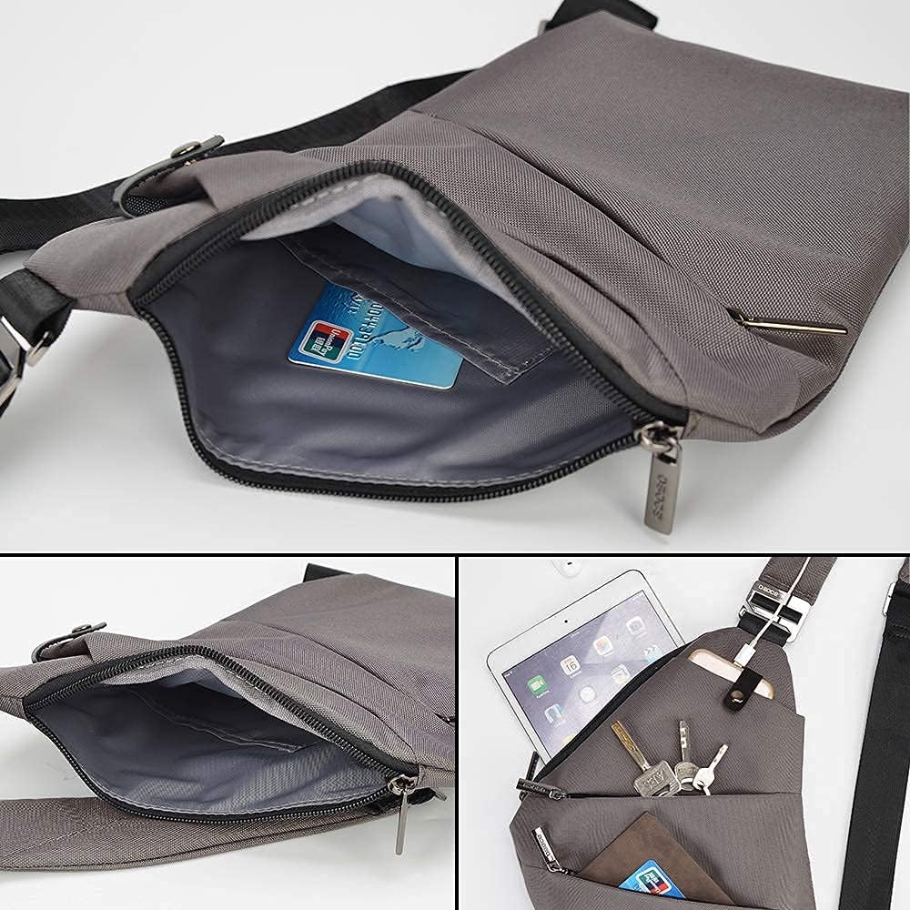 Wasserdichter Anti-Diebstahl Schulter Rucksack Sling Brust Crossbody Bag Abdeckpack Rucksack Fahrrad Sport (B13-007 Schwarz-linke Hand)