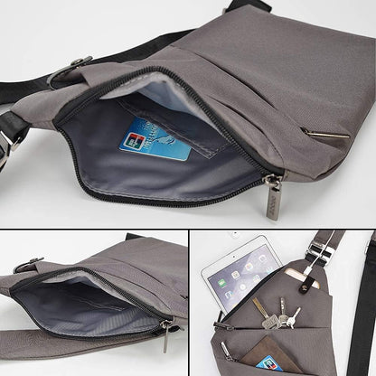 Wasserdichter Anti-Diebstahl Schulter Rucksack Sling Brust Crossbody Bag Abdeckpack Rucksack Fahrrad Sport (B13-007 Schwarz-linke Hand)