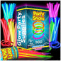 PartySticks Glow Sticks Party Supplies 100pk - 8 Inch Glow in the Dark Light Up Sticks Party Favors, Glow Party Decorations, Neon Party Glow Necklaces and Glow Bracelets with Connectors