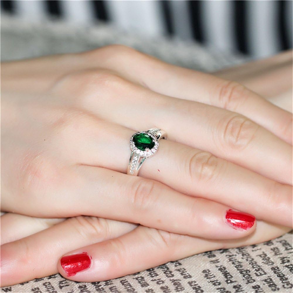 Uloveido Red CZ Crystal Halo Statement Rings Women Fashion Silver Plated Jewelry PJ139, Gold Plated,White, Created Ruby