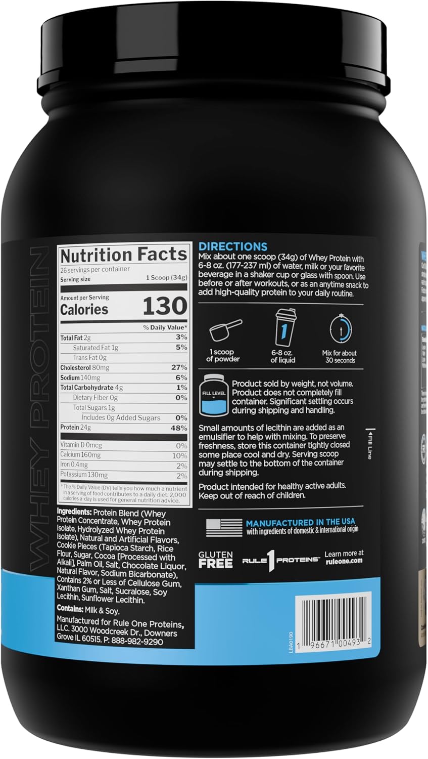 Rule1 R1 Whey Blend 68 Servings, Frozen Banana,, Frozen Banana 2.5 kilograms