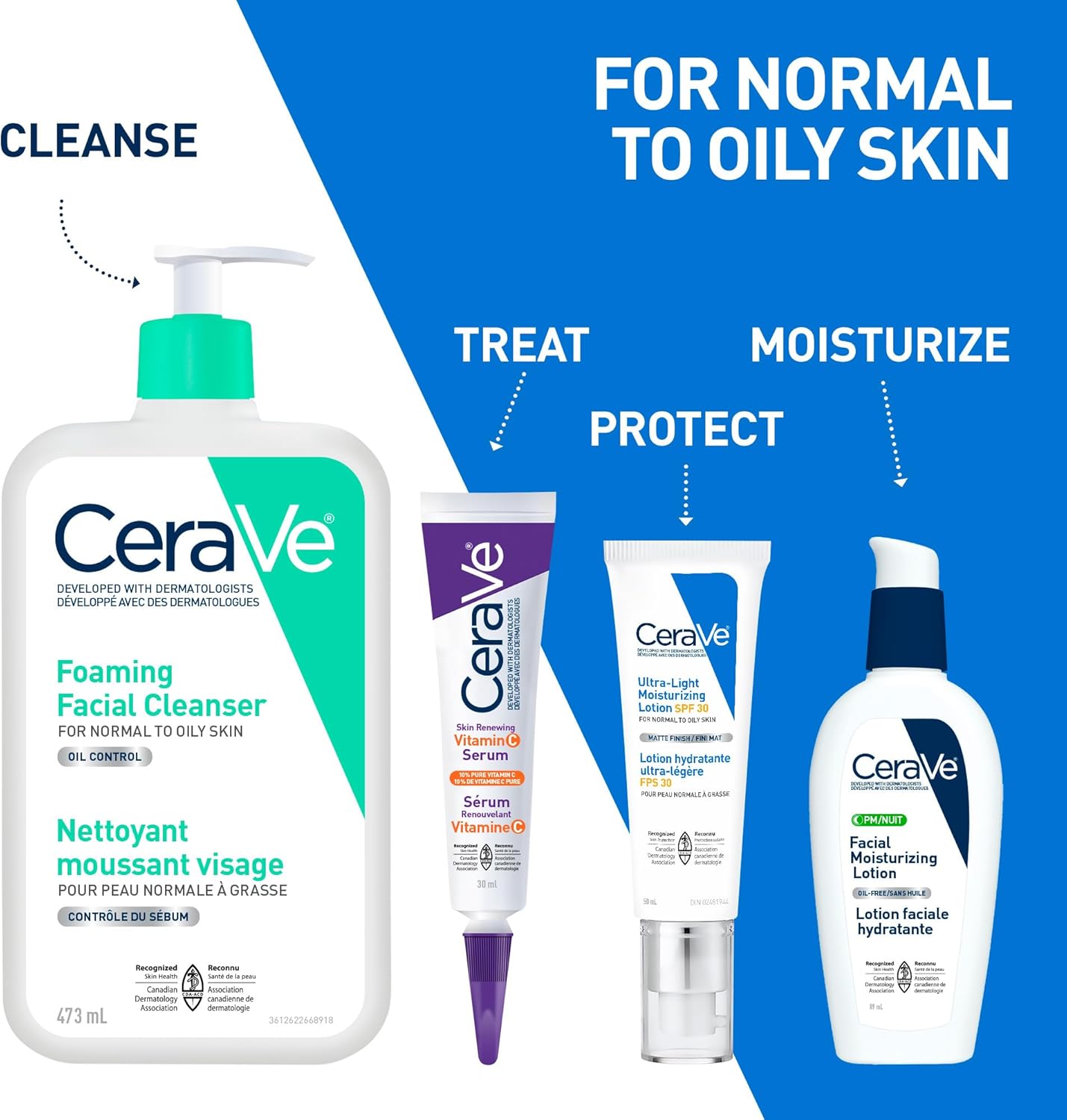 CeraVe Schäumendes Reinigungsgel, Sanfte Gesichtsreinigung mit Hyaluronsäure, Niacinamid, Ceramiden. Make-up-Entferner für fettige Haut, verstopft die Poren nicht. Öl- und Talgkontrolle. Nicht komedogen, empfindliche Haut, Männer & Frauen, 562ML