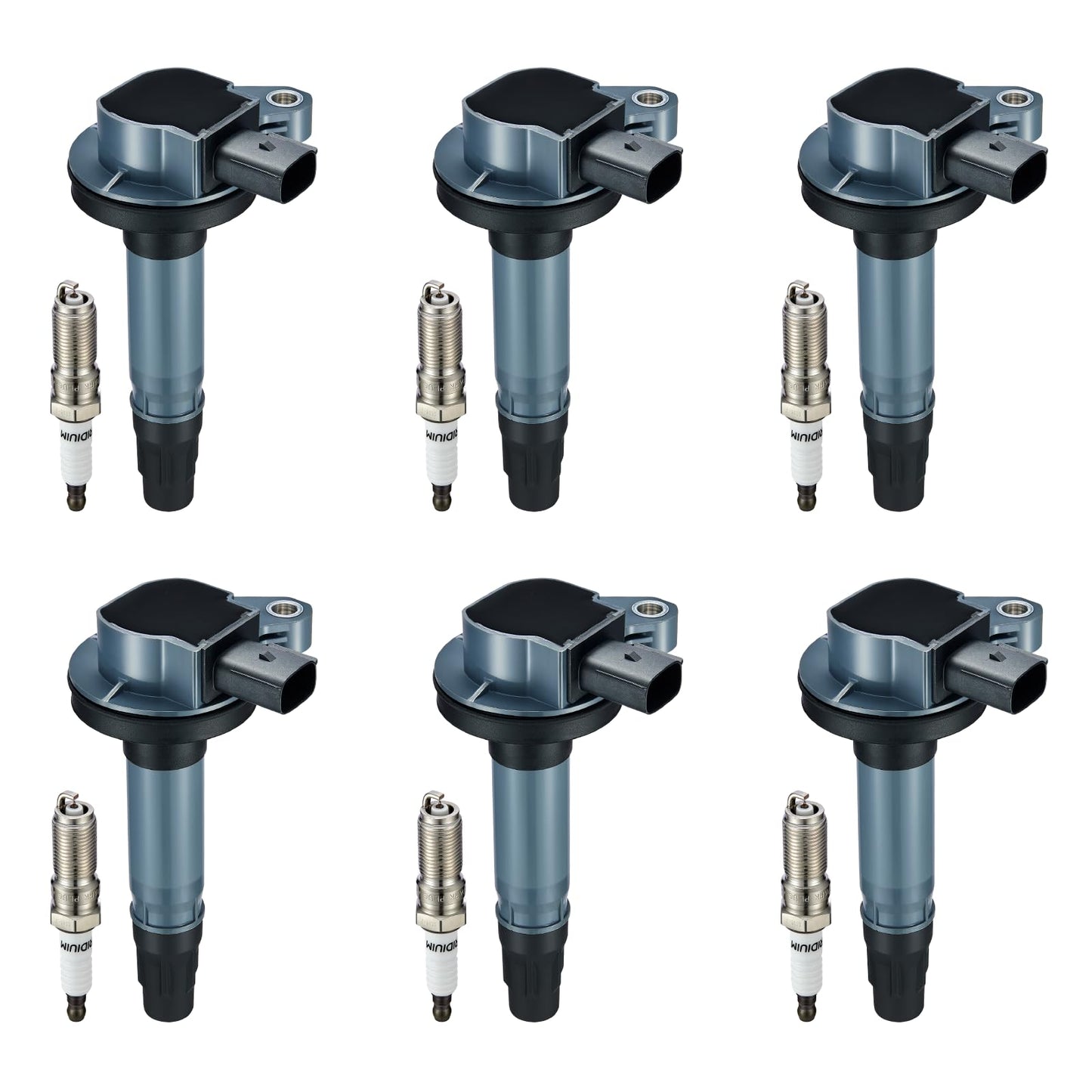 BDFHYK Ignition Coil Pack UF648 and Iridium Spark Plug 97390 Compatible with Jeep Grand Cherokee 2011-2015 Jeep Wrangler Dodge Charger Grand Caravan 2016 Chrysler 200 300 Jeep Coil Pack 3.6L Set of 6