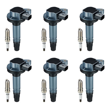BDFHYK Ignition Coil Pack UF648 and Iridium Spark Plug 97390 Compatible with Jeep Grand Cherokee 2011-2015 Jeep Wrangler Dodge Charger Grand Caravan 2016 Chrysler 200 300 Jeep Coil Pack 3.6L Set of 6