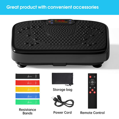 SoftGym Waver Vibration Plate Exercise Machine for Lymphatic Drainage Weight Loss,120 Speed Levels Vibrating Platform with Resistance Bands,Full-Body Workout Equipment for Muscle Activation