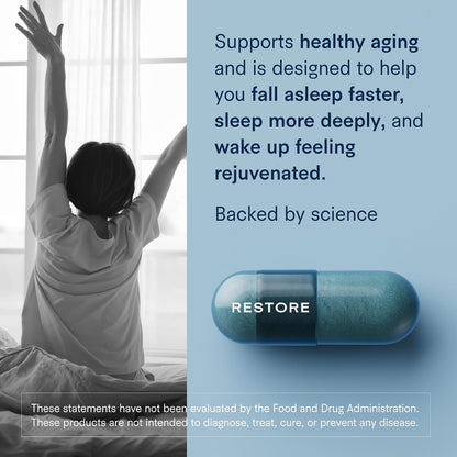 Tally Health Super NAD+ Bundle - Restorative Sleep + Cellular Energy & DNA Repair with Restore (30-Day Supply, 90 Caps) + NAD+ (30-Day Supply, 60 Caps)