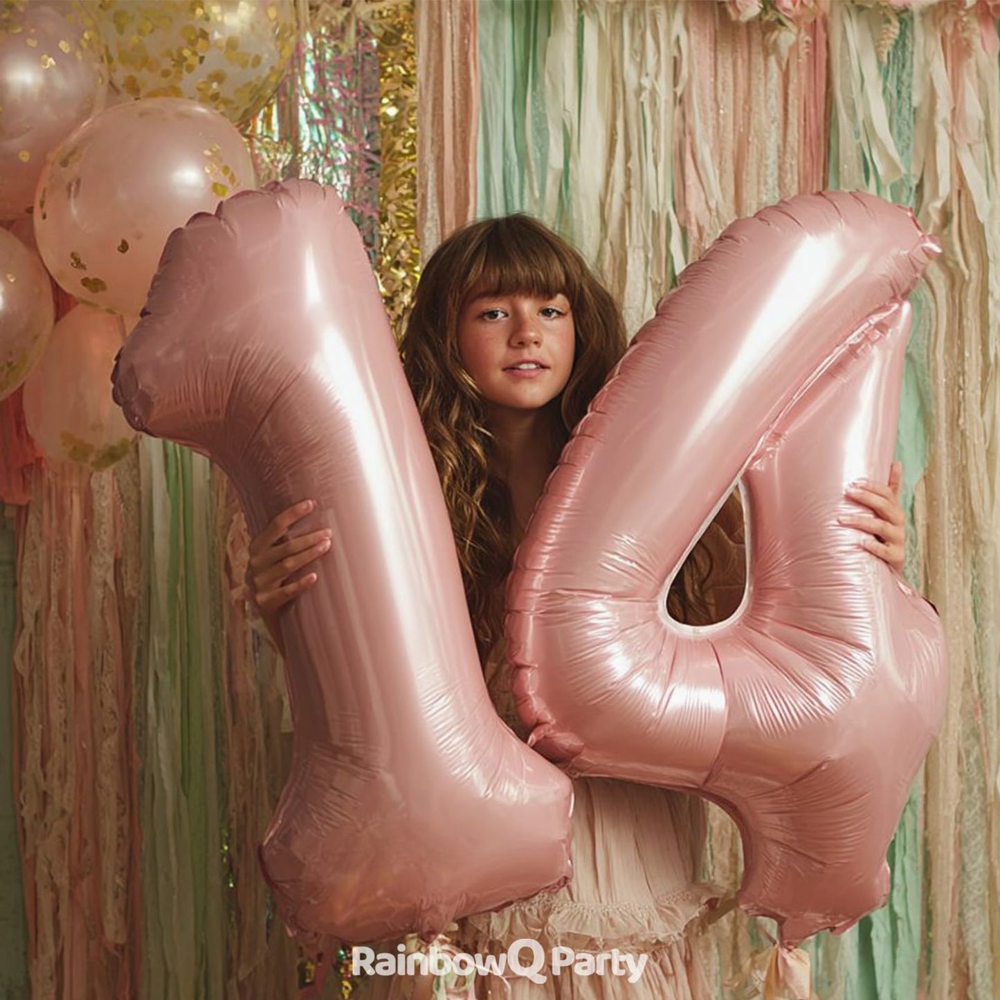 RainbowQ Party 1 Ballon Nummer 40 Zoll für Jungen oder Mädchen Groß Rosa 0-9 Folien-Mylar Großer 1 Zahlenballon Alles Gute zum 1. Geburtstag Party Jubiläumsdekorationen Zubehör