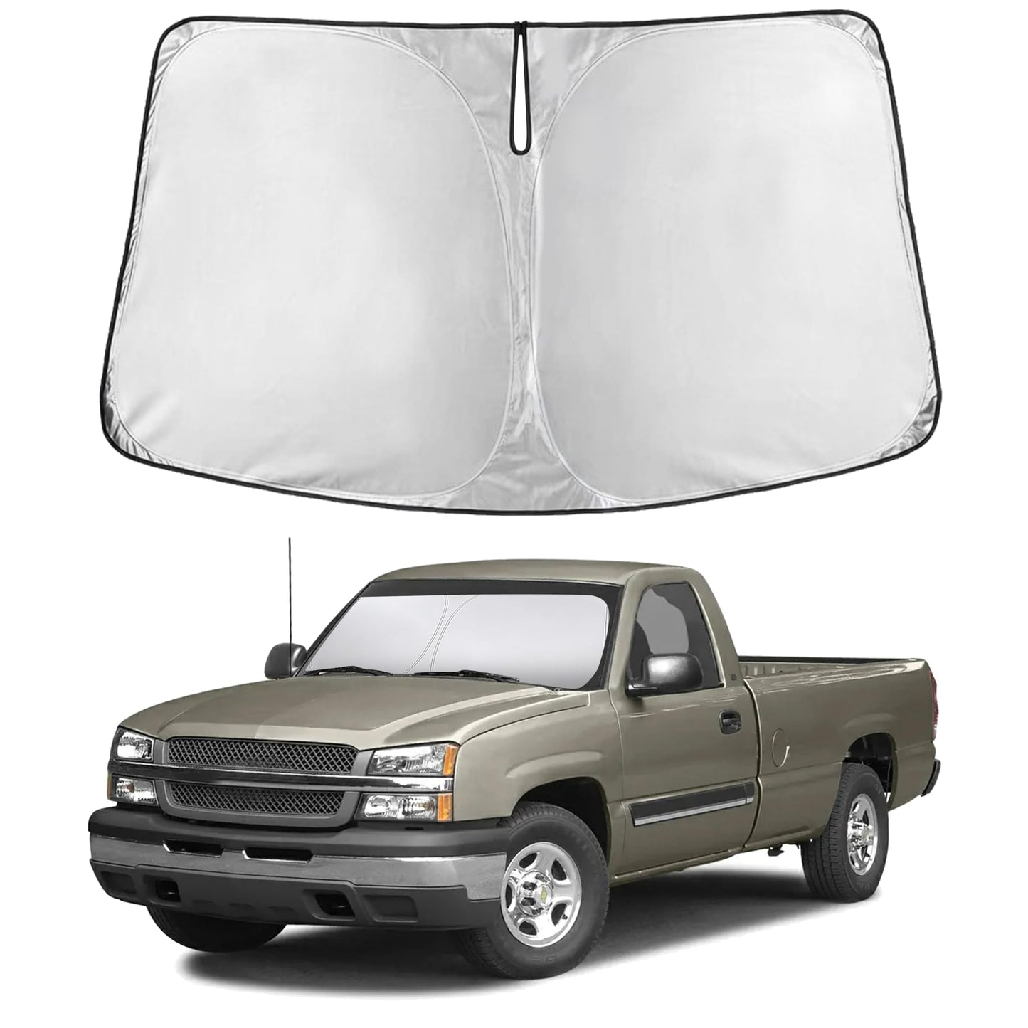 EcoNour Car Windshield Sunshade | Blocks 99% Heat & Keeps Interior Cool | Universal Fits Cars, SUVs, Trucks | Automotive Sun Screen, Visor & Car Accessories for Summer | Medium (64x32 Inches)