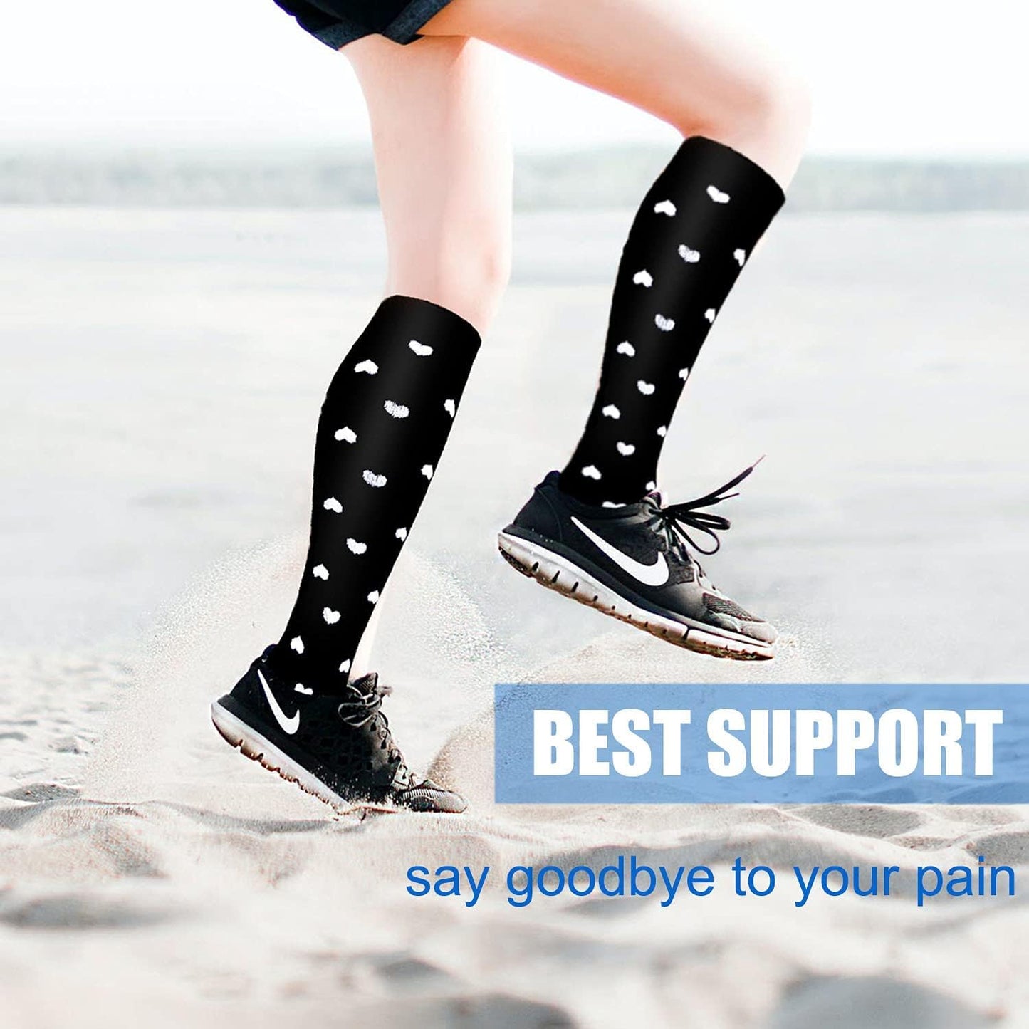 4 Paar Kompressionsstrümpfe für Damen & Herren Durchblutung 15-20 mmHg – Beste Unterstützung für Krankenschwestern, Laufen