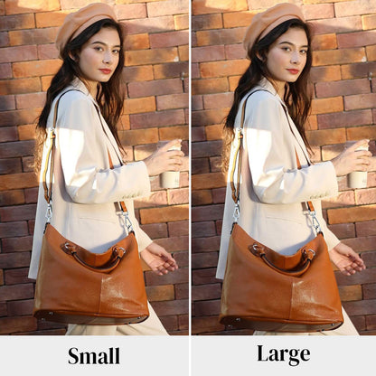 Kattee Damen Weiche Echtleder Tragetasche Schultertasche Handtasche