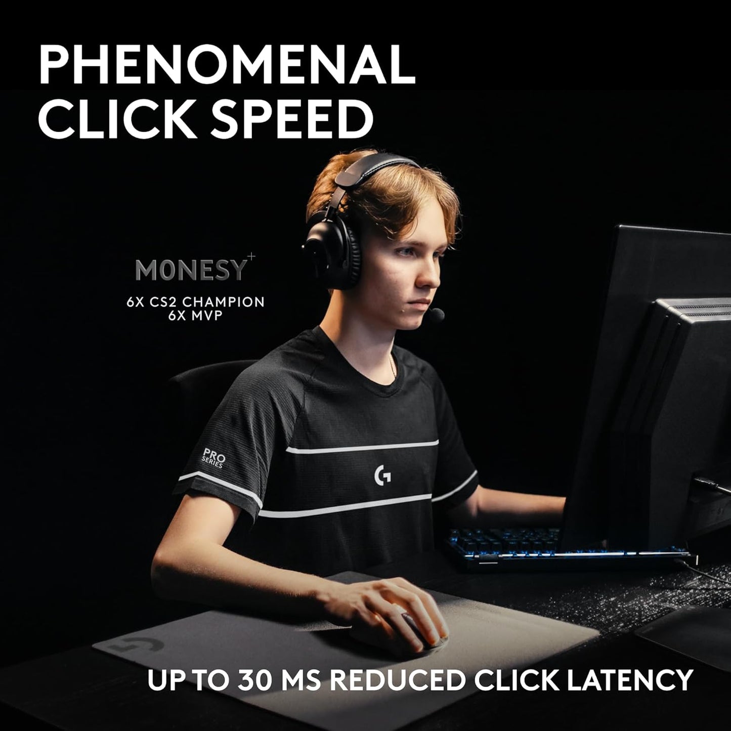 Logitech G PRO X2 SUPERSTRIKE Wireless Gaming Mouse: Customizable Rapid Trigger Magnetic Analog Switches, Adjustable Click Haptics, 61g Ultra Lightweight, USB-C, <8K Polling, for PC/Mac - Black/White