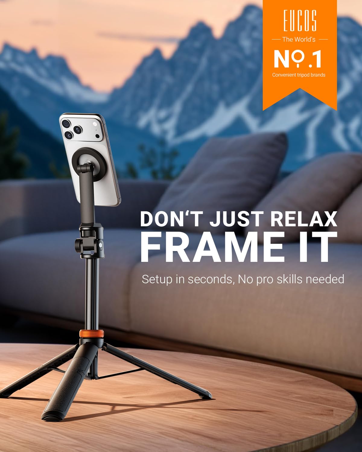 EUCOS 62" Handy-Stativ, Stativ für iPhone und Selfie-Stick mit Fernbedienung, ausziehbarer Handy-Ständer und ultimativer Handy-Halter, robustester Handy-Ständer, kompatibel mit iPhone/Android