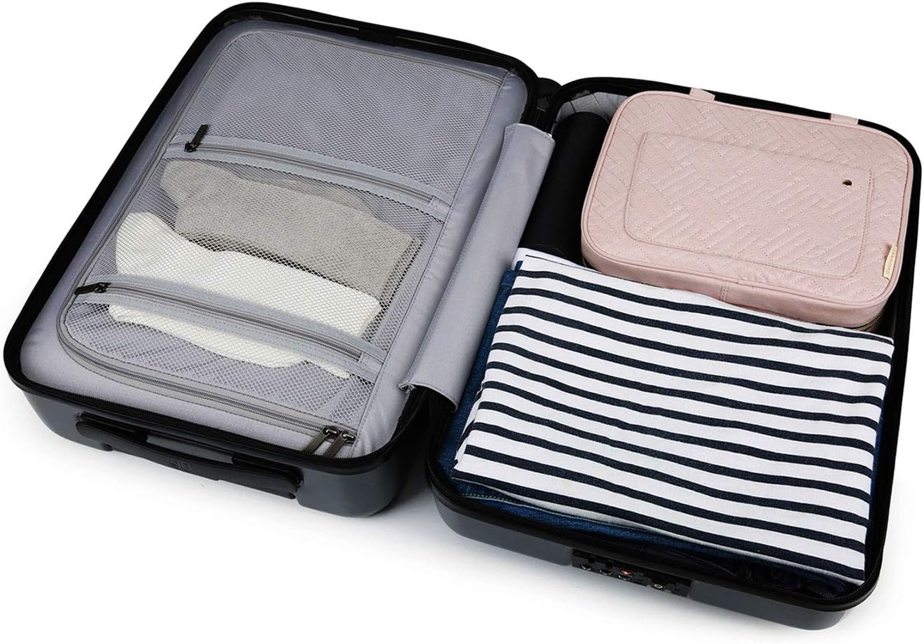 BAGSMART Kulturbeutel Reise-Organizer mit Aufhängehaken, wasserdichte Make-up-Kosmetiktasche für Zubehör, Shampoo, Standardbehälter, Toilettenartikel