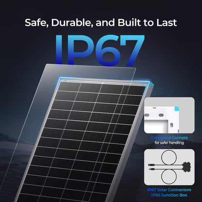 Renogy 100W Solar Panel N-Type, 12V 100 Watt Solar Panel 16BB 25% High-Efficiency, N-Type Solar Panels for RV Marine Boat Trailer Camper Rooftop Farm and Other Off-Grid System