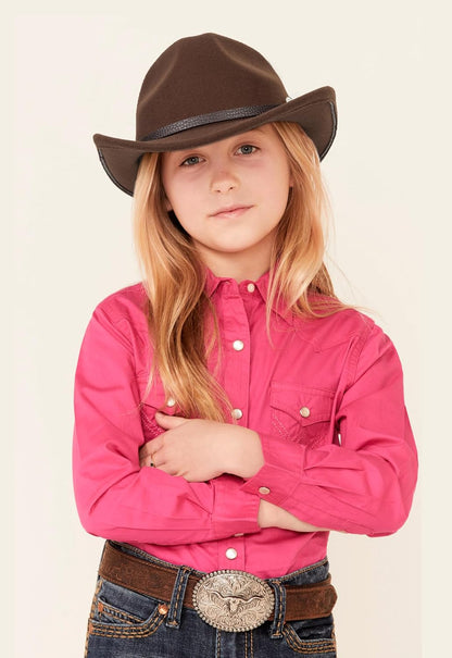 Cowboyhut für Jungen Mädchen Western Filzhut Fedora für Kinder 3-6 Jahre