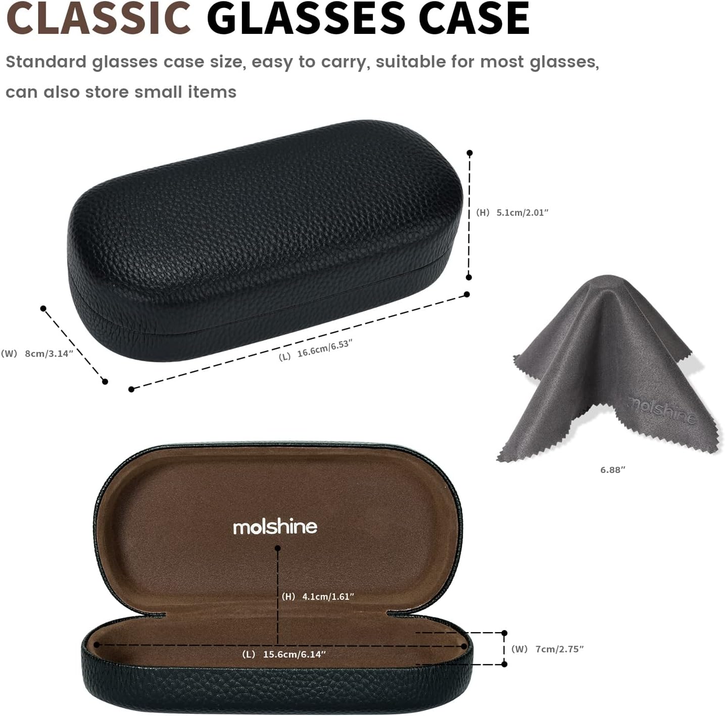 Protect Your Shades in Style with molshine Hard Shell Leather Sunglasses Case