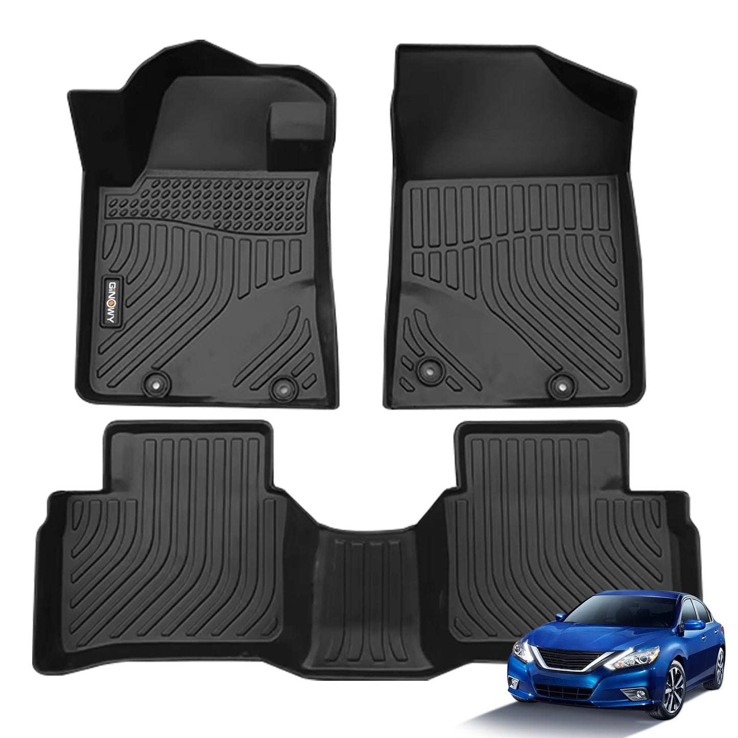 GINOWY-Floor Mats for Toyota 4Runner 1996-2002,1st+2nd Row,TPE All Weather Car Mats Custom Fit Rubber Floor Liners Car Accessories for Toyota 4Runner