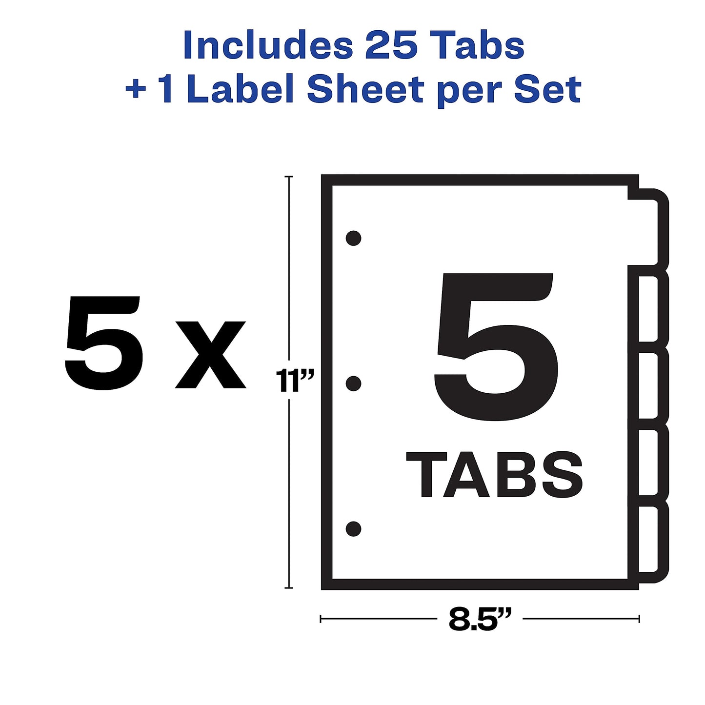 Avery 8 Tab Dividers for 3 Ring Binder, Easy Print & Apply Clear Label Strip, Index Maker Customizable Multicolor Tabs, 25 Sets (11424)