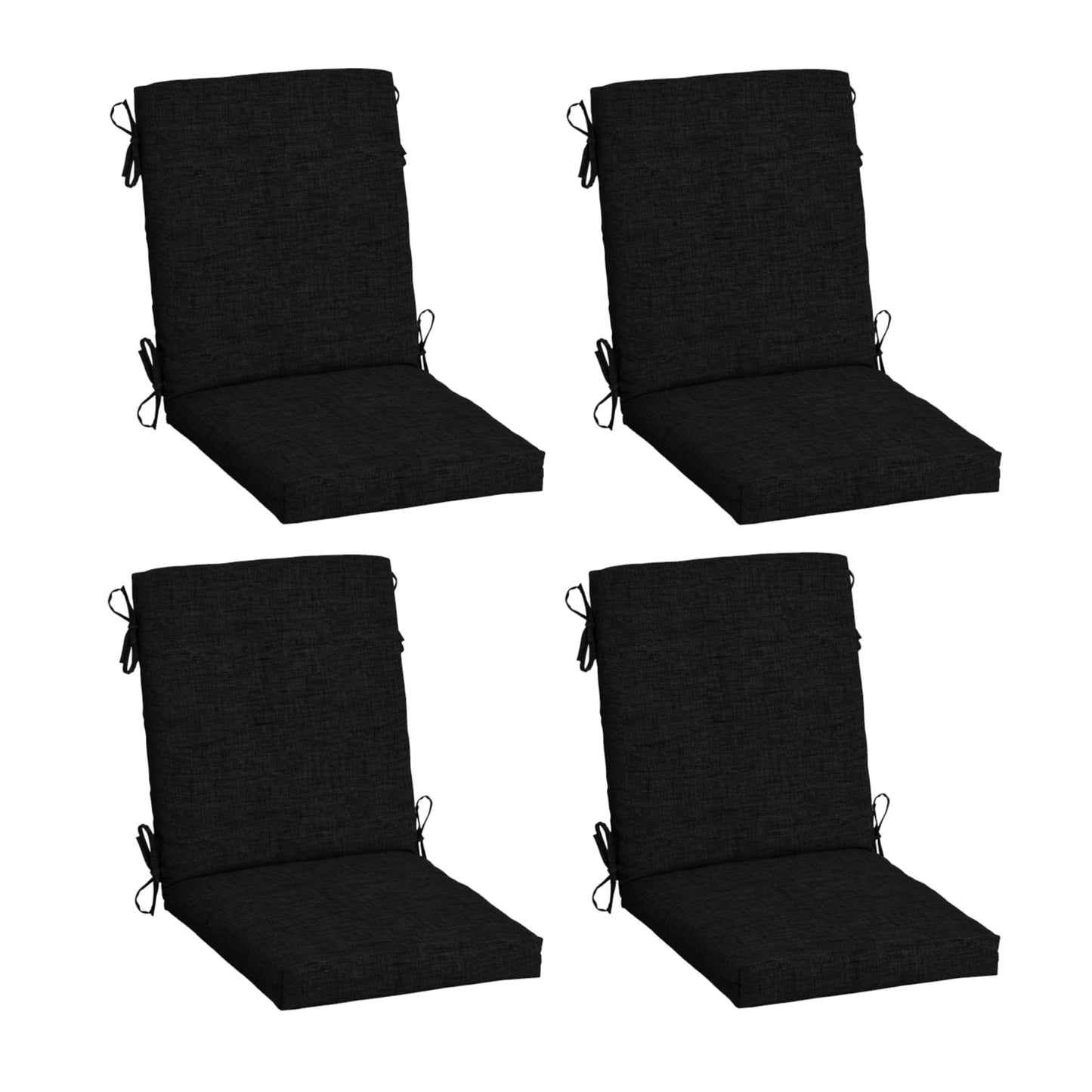 Arden 2-Pack Outdoor Patio Dining Chair Cushion, 20x44, Rain-Proof Seat Pad, Fade-Resistant Outdoor Cushion Black Cabana Stripe