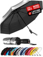 Repel Windproof Travel Umbrella - Compact & Withstands Winds up to 100MPH , Strongest Premium Auto Folding Umbrella for Rain and Sun - Durable, Light & Portable for Women & Men , Fits Backpack & Cars