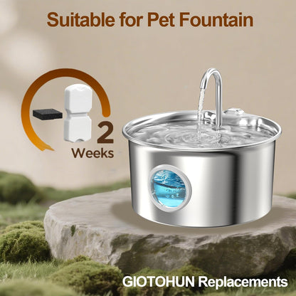 Katzen-Trinkbrunnen aus Edelstahl: Katzenbrunnen - 2,2L/74oz Wasserbrunnen für Katzen - Trinkbrunnen für Katzen - Automatischer Haustierwasserspender - Hundenapf - für Haustiere & Kleintiere