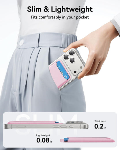 für MagSafe Wallet, 3 Kartenfächer, magnetische schlanke Handy-Geldbörse für iPhone 17/16/15/14/13/12 Pro Max Plus Air Serie, RFID-blockierendes veganes Leder, Schwarz