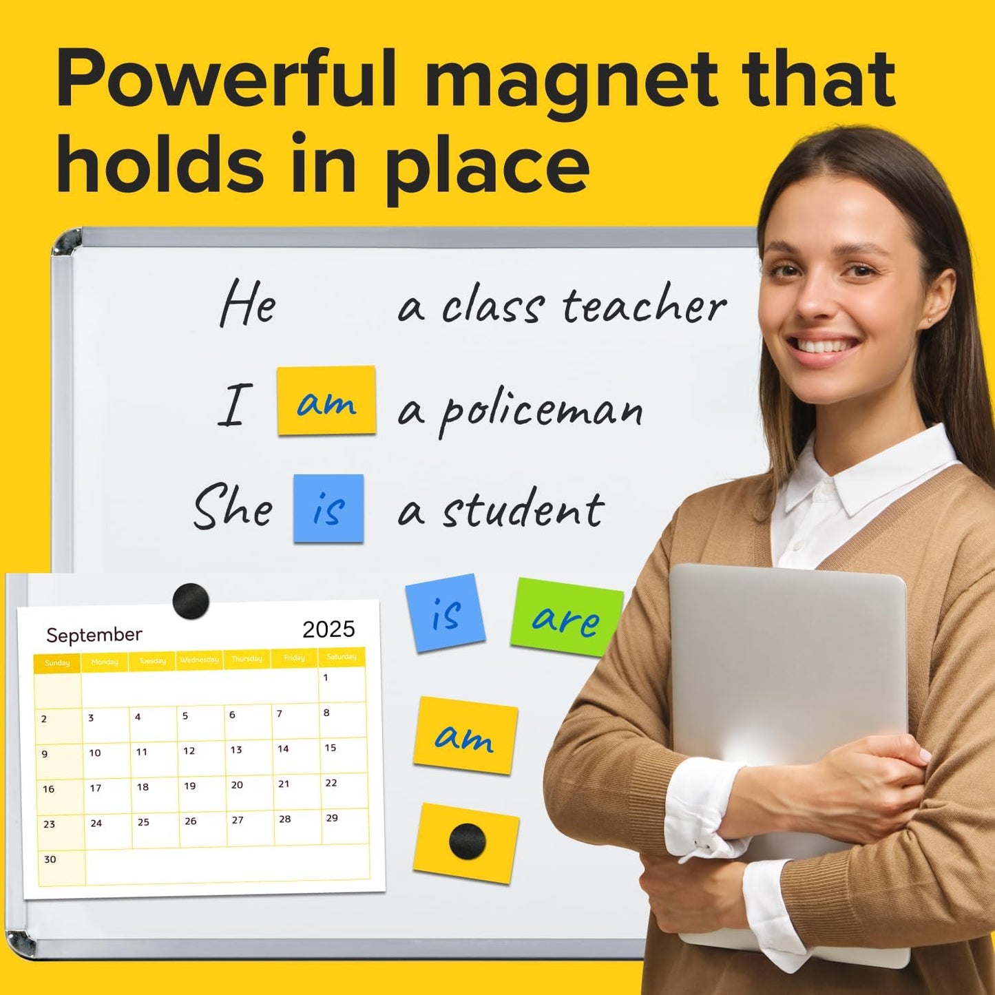 Runde, flexible Magnete mit Klebefläche – (120 Stk. 2x0,2cm) Magnetpunkte für Whiteboard, Kühlschrank – Sticker für Planung und Organisation – Ein Muss für Lehrer – Unterrichtsmaterial