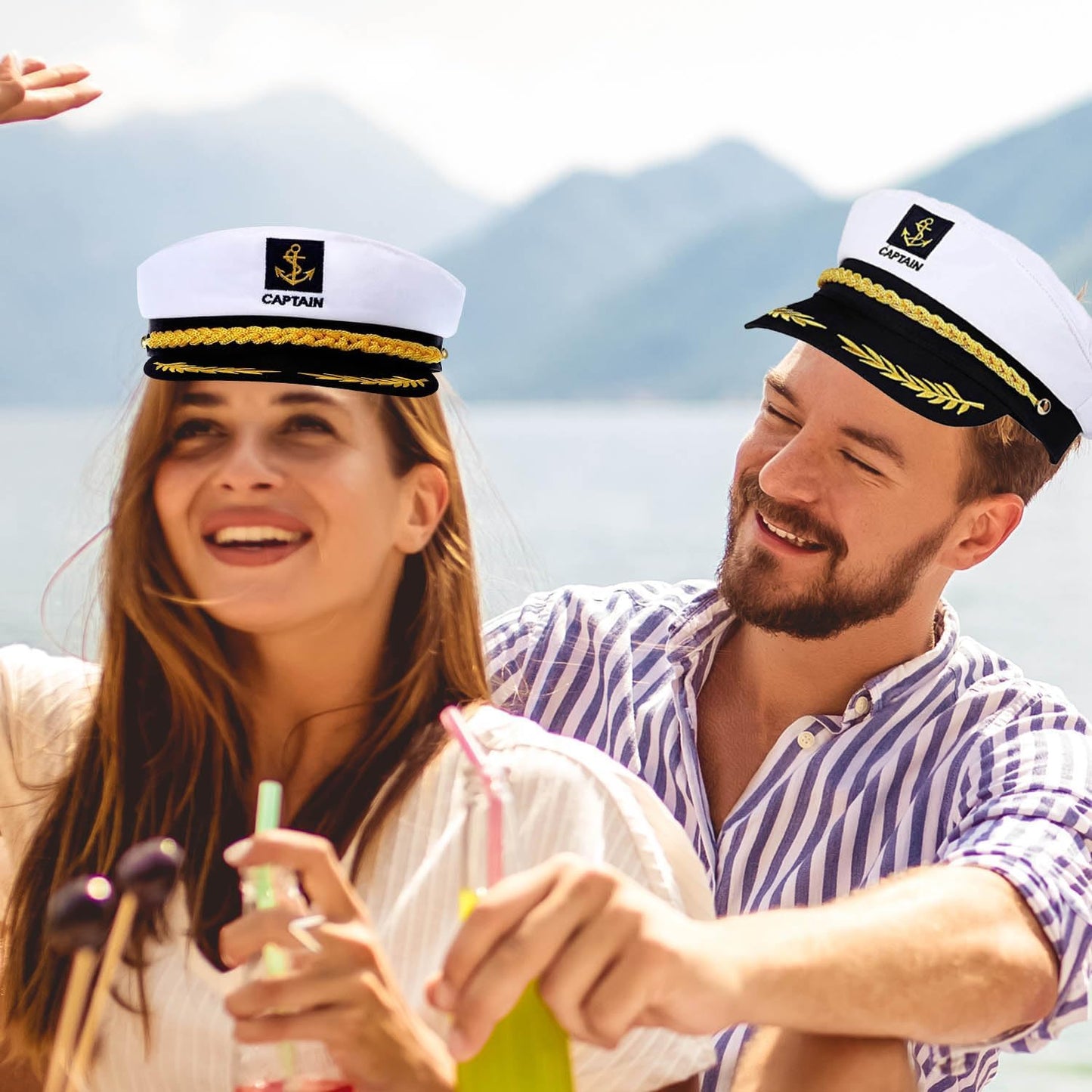 Yacht Kapitänshut, Matrosenhut, Schiff Boot Mütze, Kapitäns Kostümzubehör für Damen Herren Verkleidung Halloween