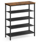 VASAGLE Shoe Rack, 4-Tier Shoe Storage Organizer for Entryway and Closet, Holds 9-12 Pairs of Shoes, 3 Fabric Shelves, Steel Frame, Industrial, Rustic Brown and Black ULBS035B01
