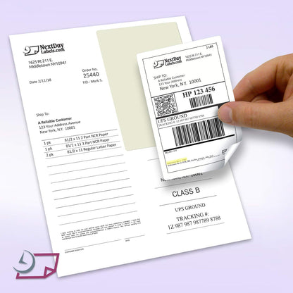 NextDayLabels - Integrated Laser Form with Label Combination (2x1 | 4 Labels | 500 Pack)