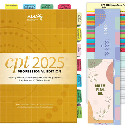 Index Tabs for CPT, AAPC Version ICD-10-CM, HCPCS Level II & ICD-10-PCS 2026, 4 Set Bundles Set (Book not Included), Color-Coded with Code Ranges, Laminated & Waterproof & Repositionable