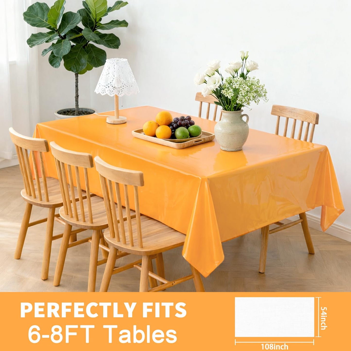 Vyntra Plastik-Tischdecken, 8er-Pack, 137 x 274 cm, rechteckig, rosa – Einweg-Party-Tischdecken für Valentinstag, Babyparty, Brautparty