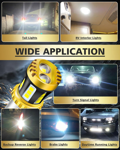 LUYED 3157 LED-Birnen Rückfahrlicht Xenon-Weiß 1800 Lumen Super Hell 78 SMD 3056 3156 3057 4157 LED-Birnen, Verwendet für Rückfahrlichter, Bremslichter, Rücklichter, Blinker, 2er-Pack