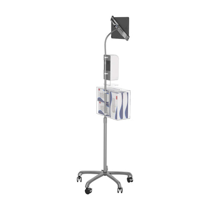 Medical Mobile Stand – CTA Medical Mobile Floor Stand for iPad 7/8/9 Gen 10.2”, 12.9” iPad Pro, 11” iPad Pro, iPad mini, iPad Air 4, Surface Pro X, and Other 7-13" Tablet - White