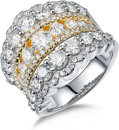 Promise Rings for Girls, 3.4ct Diamond Engagement Rings for Womens White Gold Ring for Girlfriend Gifts