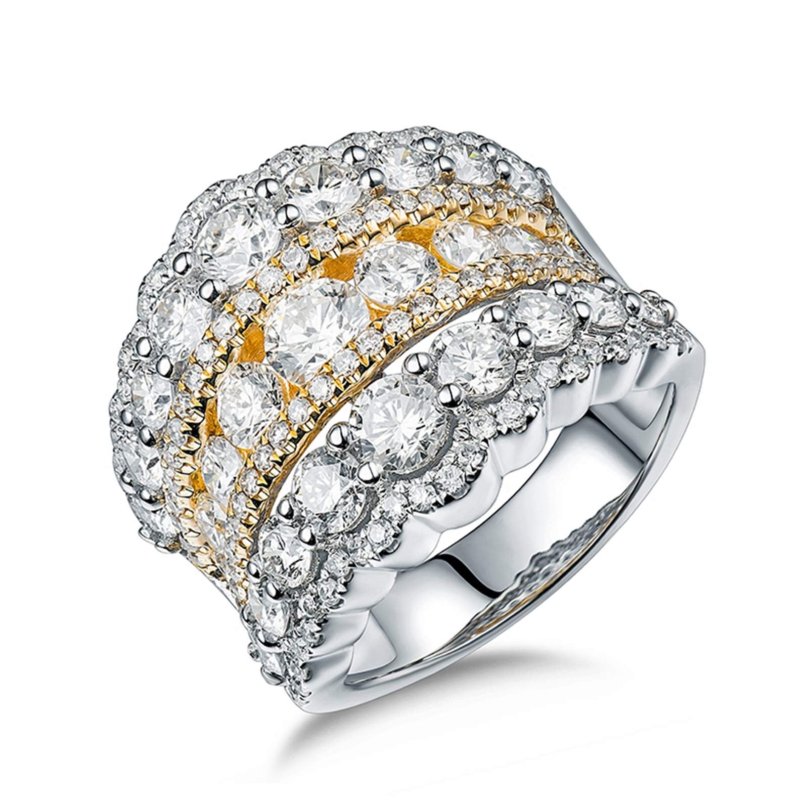 Promise Rings for Girls, 3.4ct Diamond Engagement Rings for Womens White Gold Ring for Girlfriend Gifts