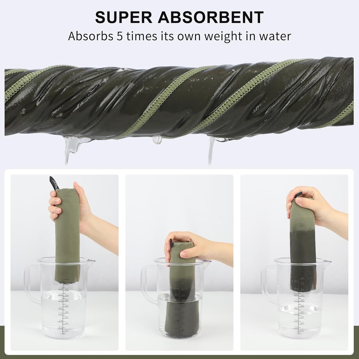 Rainleaf Mikrofaserhandtuch, perfekt für Reisen, Fitnessstudio und Camping. Schnell trocknend - Super saugfähig - Ultra kompakt - Leicht. Geeignet für Ausflüge, Strand, Dusche, Rucksackreisen, Schwimmbad
