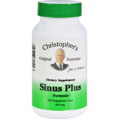 Christopher's Original Formulas Sinus Plus, Sinus Support Capsules, Whole Herb Synergistic Blend, 100 Count
