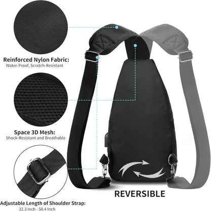 AMJ Sling Bag für Wandern und Outdoor, Umhängetasche, Reise-Brusttasche Daypack für Damen & Herren