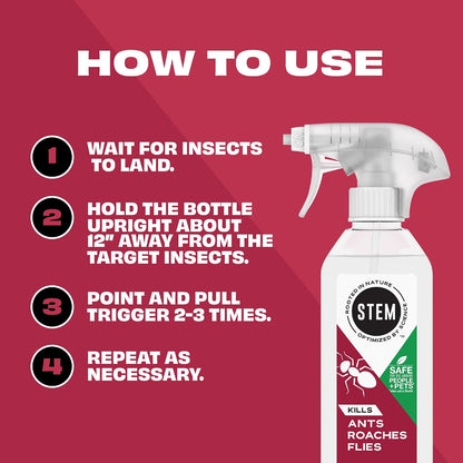 Stem Kills Ants, Roaches And Flies: Plant-Based Active Ingredient Bug Spray
