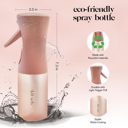 Kitsch Sprühflasche für Haare – Kontinuierlicher Wasserzerstäuber mit ultrafeinem Sprühnebel für Hairstyling, Barbiere, Salons, Reinigung, Pflanzen, vielseitige Sprühflaschen – Aus recyceltem Kunststoff – Terrakotta, 150 ml