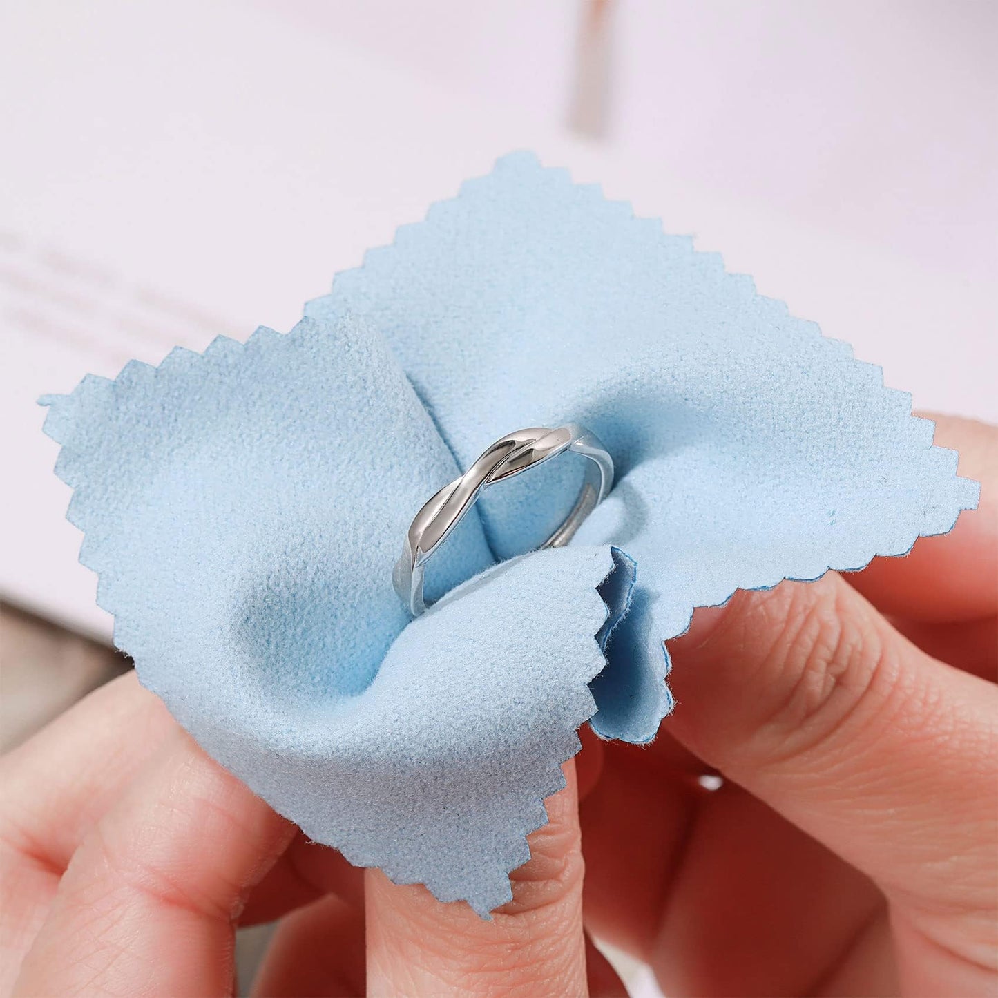 OOOPEL Sterlingsilber Verstellbarer Ring S925 Silberringe für Frauen Zirkonia Twist Liebesknoten Zarter Ring Silber Minimalistischer Offener Fingerring Silber Daumen Sterlingsilberring